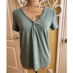 Pink Rose Turquoise Button Front Shirt